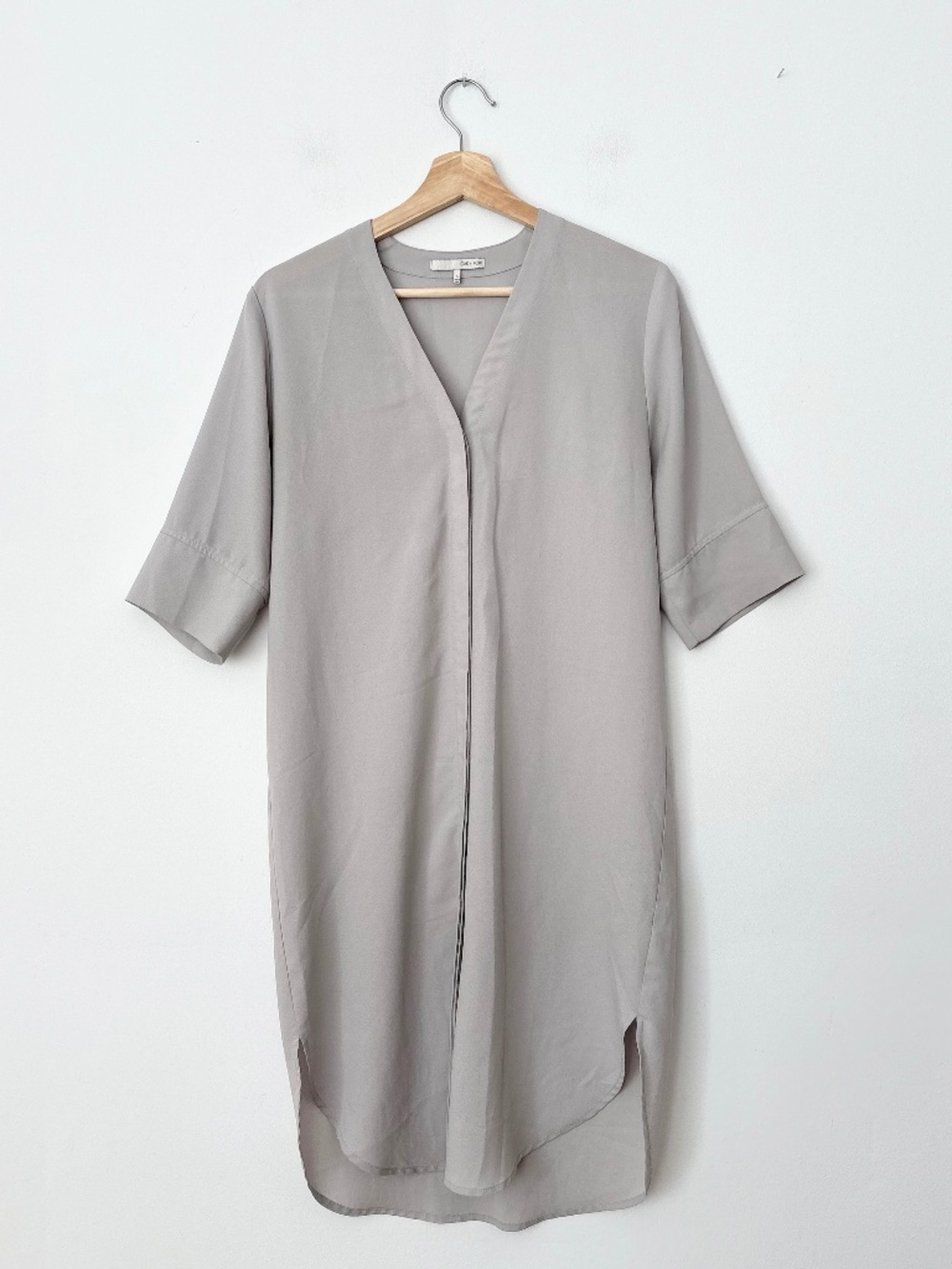 Oak + Fort baseball V neck dress